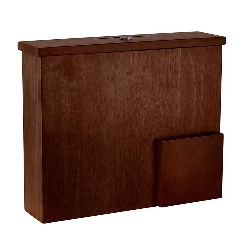 Walnut Finish Wall Mounted Donation Box [Consumer]Autom