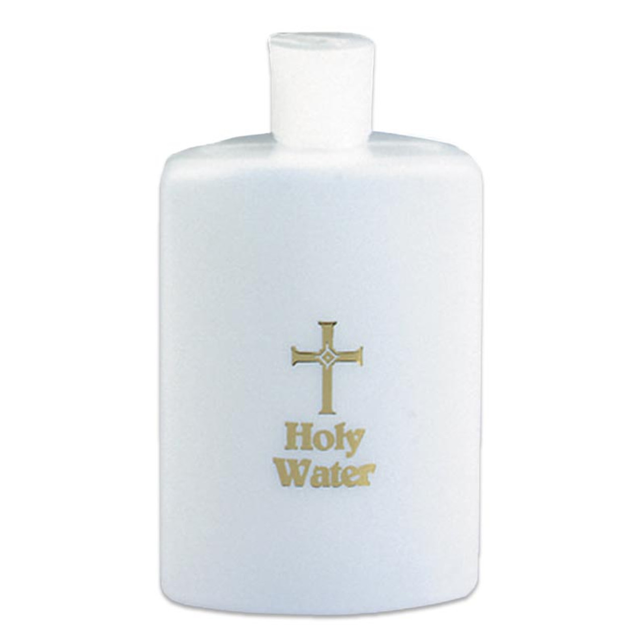 Plastic Bottle for Holy Water with Gold Cross, 2 oz.