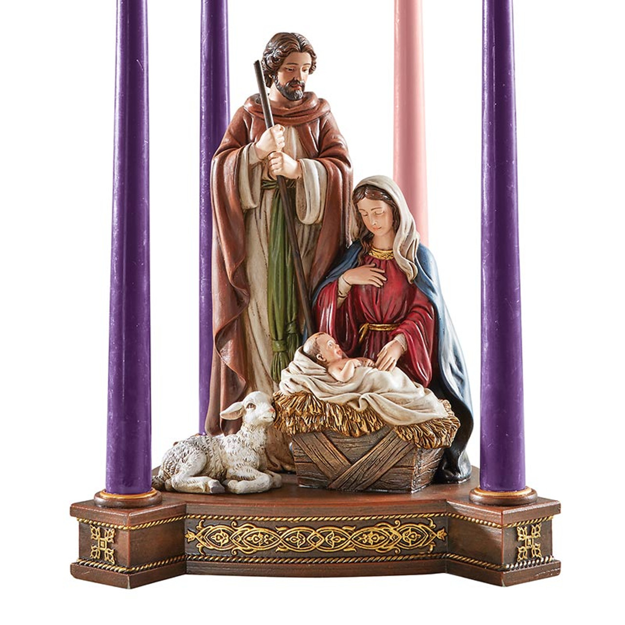 Holy Family with Lamb Advent Wreath