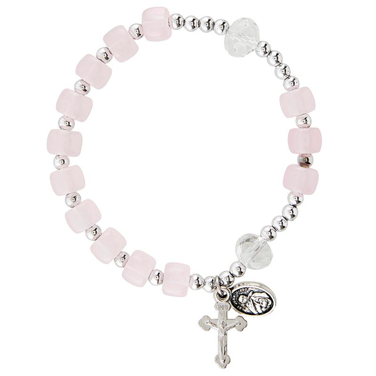 Pink Our Lady of Guadalupe Rosary Bracelet - 8/pk - [Consumer]Autom