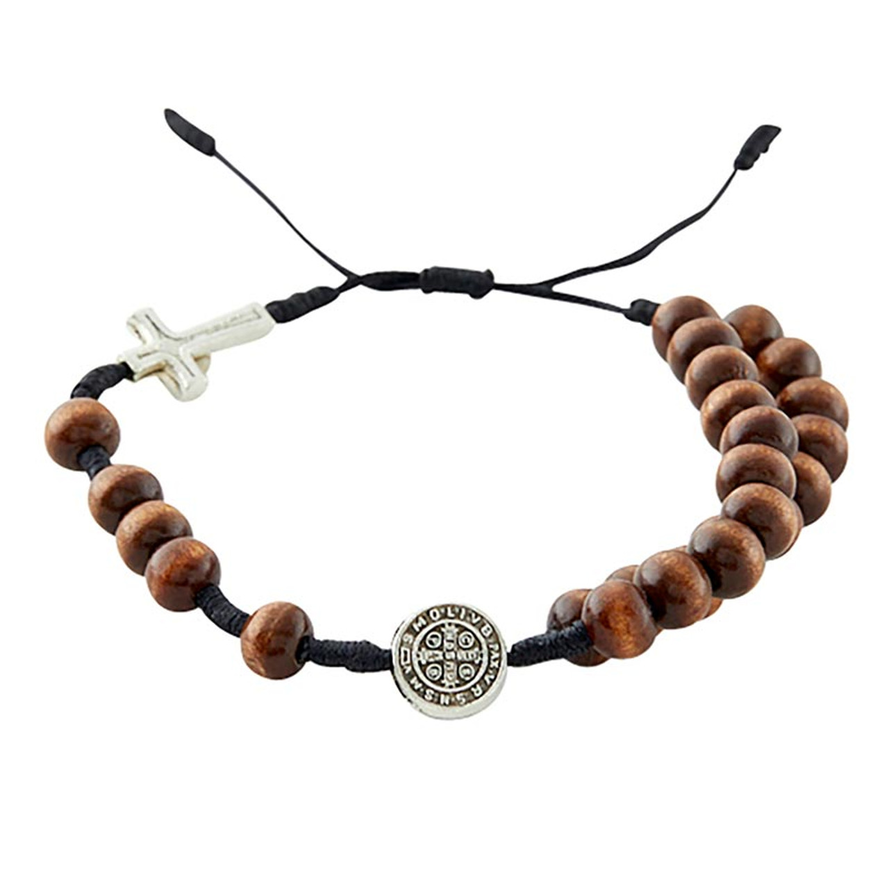 St. Benedict Y-Style Wood Rosary Bracelet - 12/pk - [Consumer]Autom