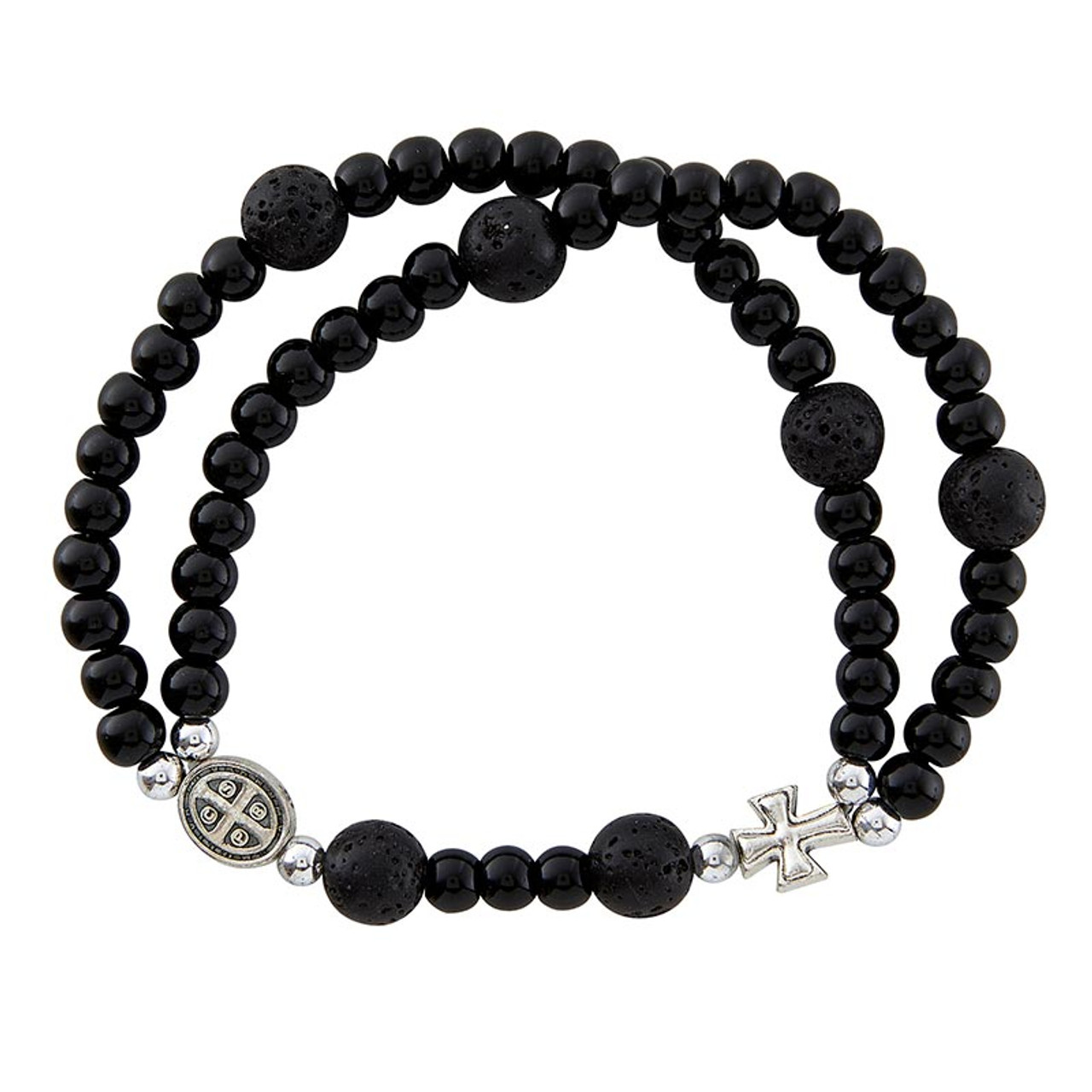 Gemstone St. Benedict Medals Bracelet - 6/pk