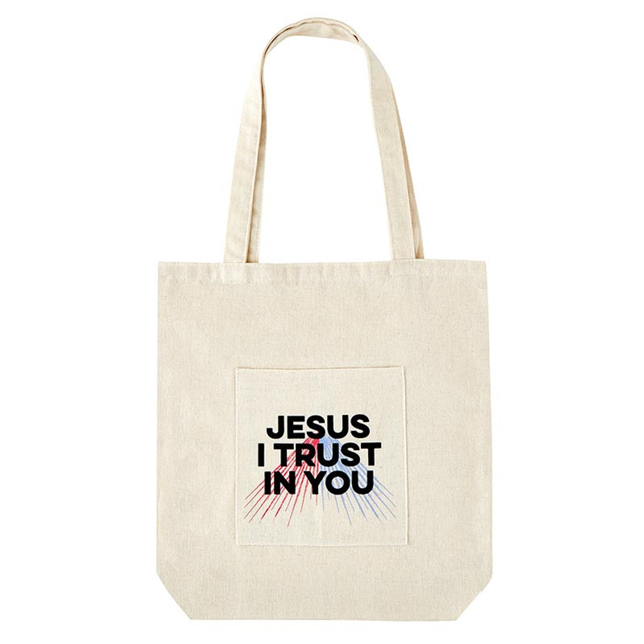 Jesus I Trust in You Canvas Tote Bag with Pocket - 12/pk - [Consumer]Autom