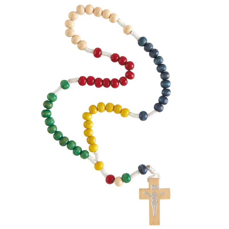 Colorful Cord Wood Rosary - 36/pk - [Consumer]Autom