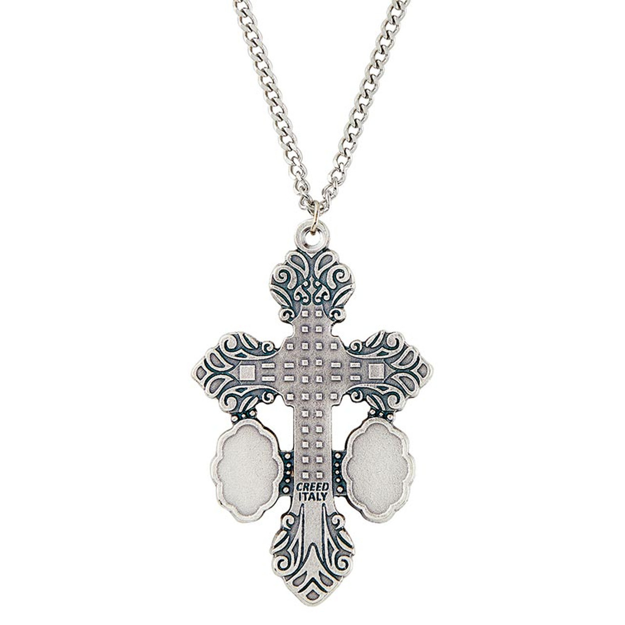 Divine Mercy and St. Faustina Dual Medal Crucifix Pendant