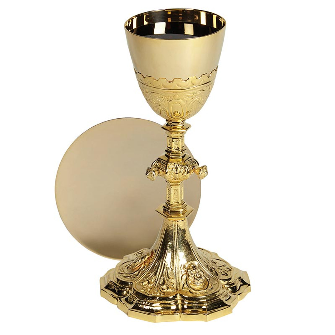 chalice and paten on altar