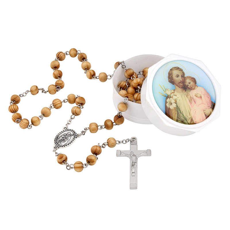 St. Joseph Lily Scented Rosary in Two Piece Case - 12/pk