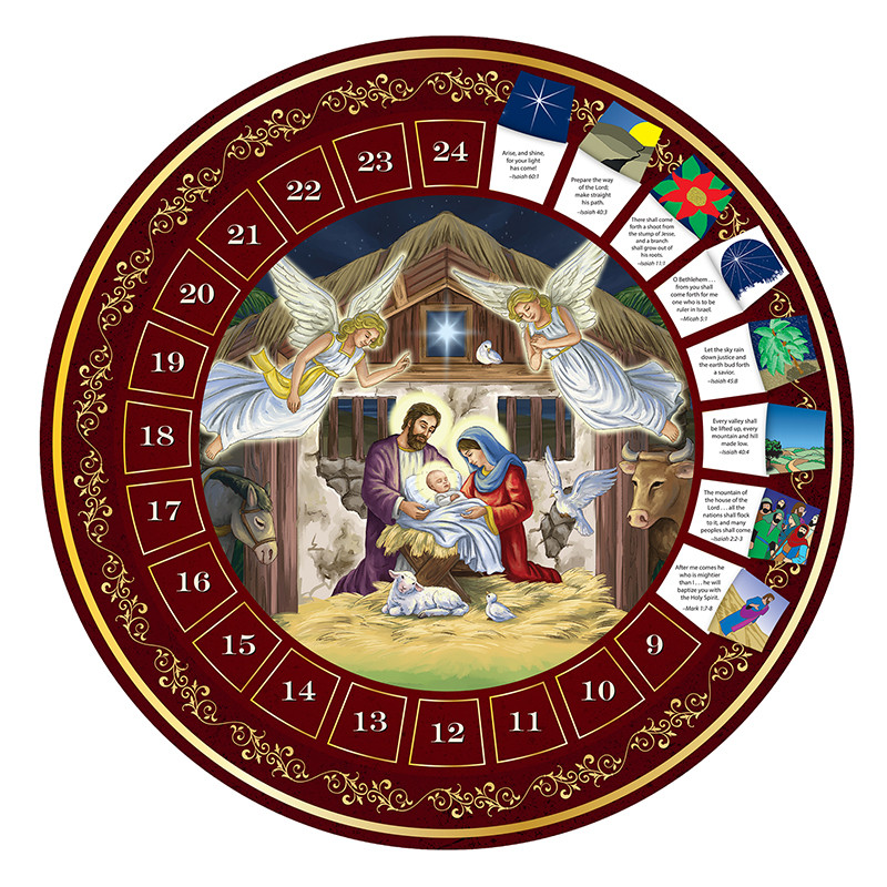 Joyful Nativity Round Advent Calendar 12/pk Consumer Autom
