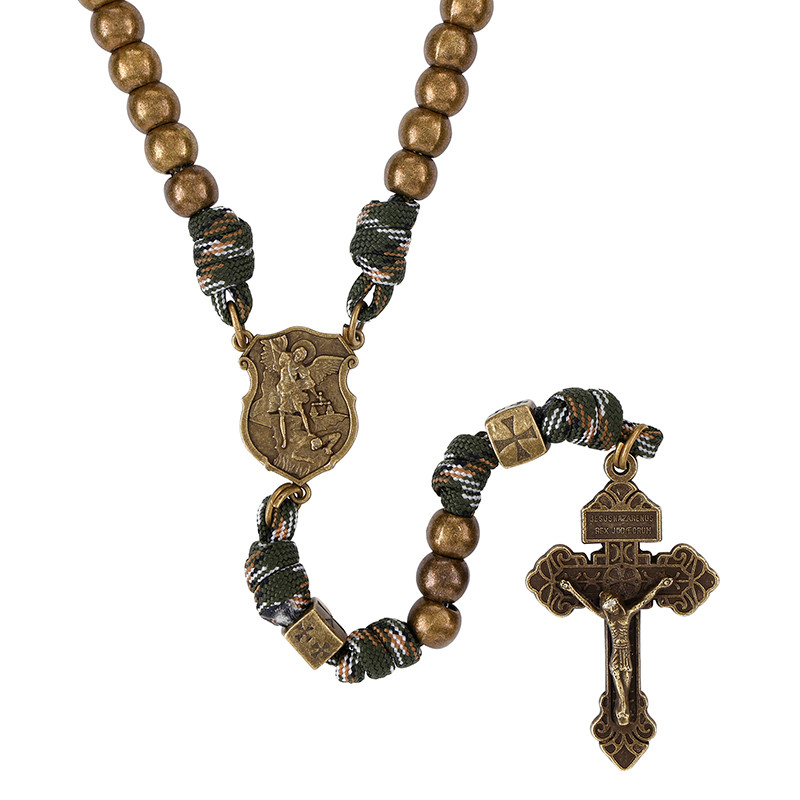Bronze Finish St. Michael Paracord Rosary - [Consumer]Autom