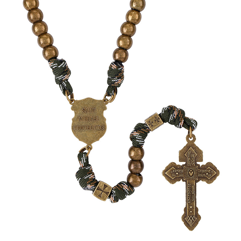 Bronze Finish St. Michael Paracord Rosary - [Consumer]Autom