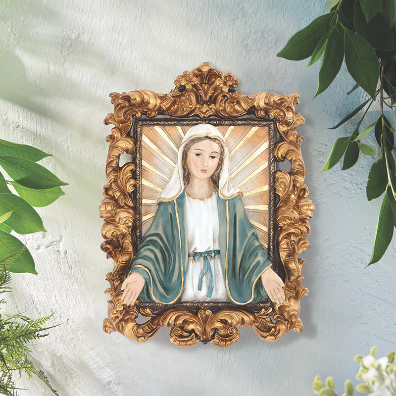 Our Lady of Grace Vintage Scroll Wall Plaque - [Consumer]Autom