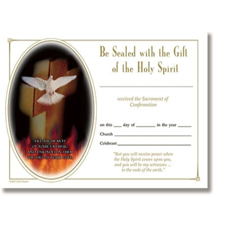 Confirmation Certificate - 100/pk - [Consumer]Autom for Free Printable Catholic Confirmation Certificate Template