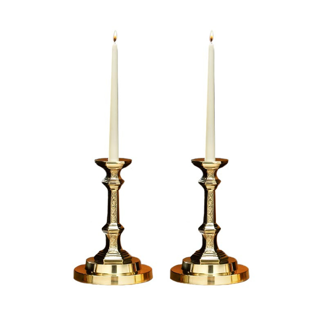 Sudbury Brass Altar Candlestick with Center Spike - [Consumer]Autom