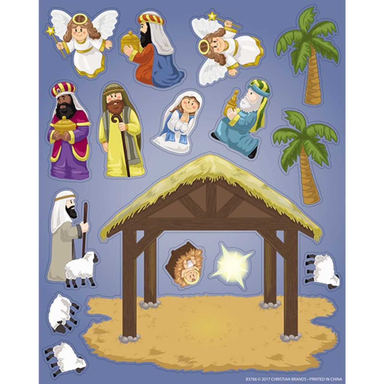 Paper Baptism of Jesus Mini Sticker Scenes