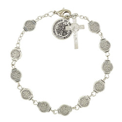 St. Benedict Medals Rosary Bracelet - 12/pk