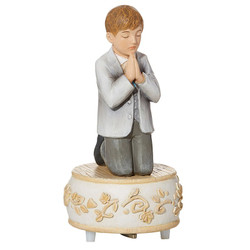 6-1/2" H Remembrance of Me First Communion Music Box - Boy