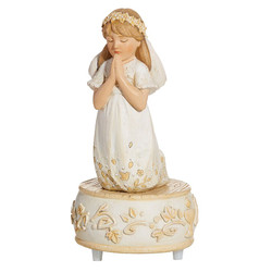 Remembrance of Me First Communion Musical Figurine - Girl