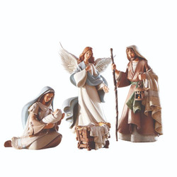 Bethlehem Nights Four-Piece Holy Family and Angel Set