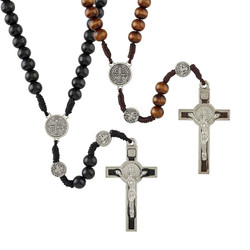 St. Benedict Cord Rosary Assortment (2 Asst) - 12/pk