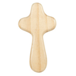 Light Brown Hand-Held Prayer Cross - 12/pk