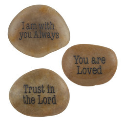 Encouragement Stone Assortment (3 Asst) - 12/pk