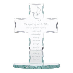 The Spirit of the Lord Standing Glass Cross