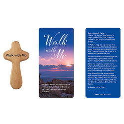 Walk with Me Hand-Held Prayer Cross with Card - 12/pk
