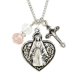 Madonna with Heart Pendant - 12/pk