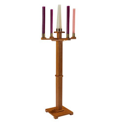 Gothic Advent Candlestick - Medium Oak