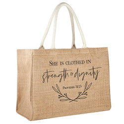 Strength & Dignity Jute Tote Bag - 2/pk