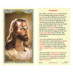 Head of Jesus Christ - Footprints Laminated Holy Card - 12/pk