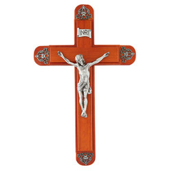 James Brennan 15" H Cherry Sick Call Crucifix Set