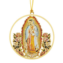 Our Lady of Guadalupe Brass Ornament - 12/pk