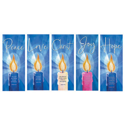 Blue Advent Candle Banner Set - Set of 5