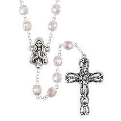 Double Capped Pink Bead Rosaries
