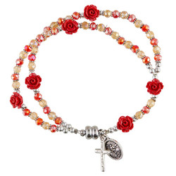 St. Michael Double-Strand Rose Rosary Bracelet - 3/pk