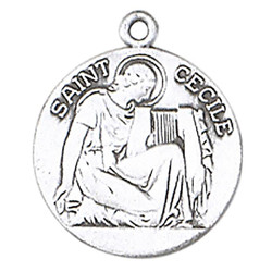 St. Cecile Medal on Chain (JC-90/1MFT)