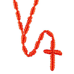 Red Macrame Rosary