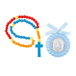 Crib Medal with Kiddie Rosary (BK-12475)