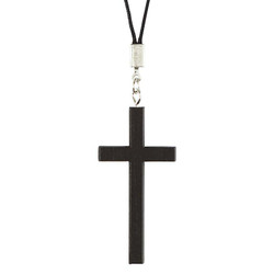 Thin-Style Cross Pendant - Dark Brown (BK-12073)