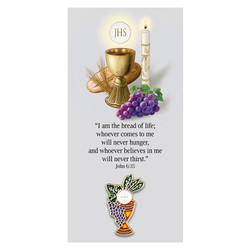 Light of Christ First Communion Lapel Pin with Card - 12/pk