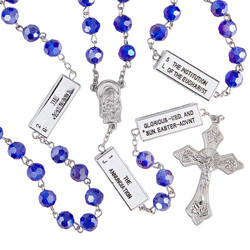 Sapphire Mysteries Rosary - 4/pk