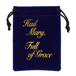 Hail Mary, Full of Grace Velvet Rosary Bag - 24/pk