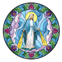 Our Lady of Grace Stained Glass Static Decal - 12/pk