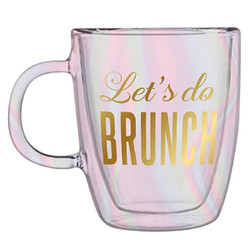 Double-Wall Glass Mug - Lets do Brunch