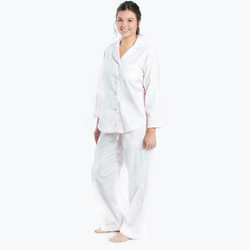 Long Sleeve + Pant Two-Piece PJ Set - White (SET-LW3)