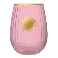 Beveled Stemless Wine Glass - Sun