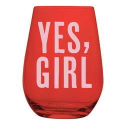 Wine Glass - Yes, Girl - 4/cs