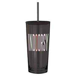 Glass Tumbler with Straw - Indoorsy - 4/cs