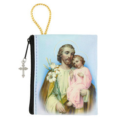 St. Joseph Zipper Rosary Case - 12/pk